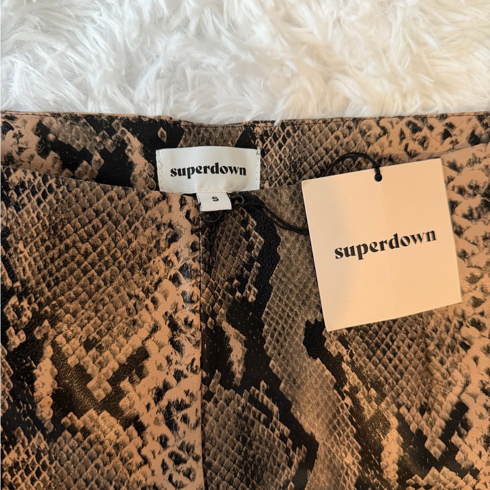 Superdown Black and Tan Snake Pattern Skirt